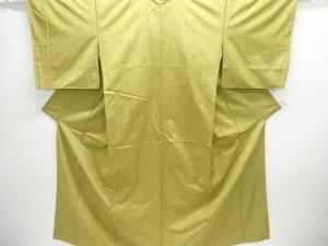 雨縞に絣柄織り出し手織り紬着物